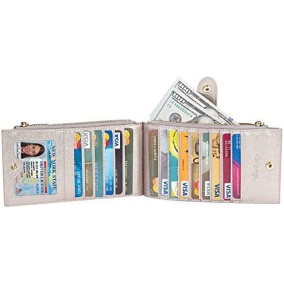 Womens Wallet RFID Blocking Bifold Multi Card Case Wallet with Zipper Pocket - Picture 3 of 5